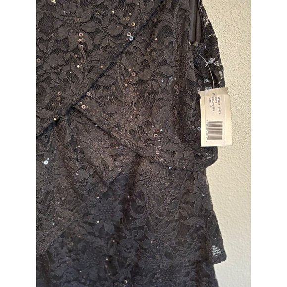 Neiman Marcus Dress 16 Stretch Lace Sequin Tiered Party Wedding Cruise NWT - Picture 8 of 11